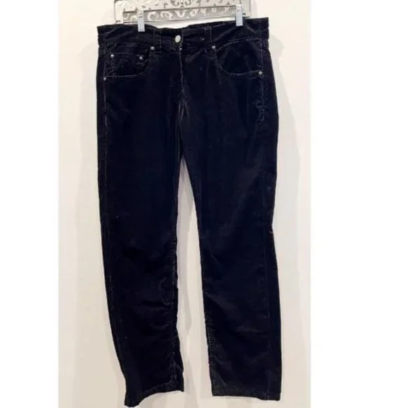 ISABEL MARANT BLACK CORDUROY STRAIGHT LEG PANTS - Picture 1 of 5